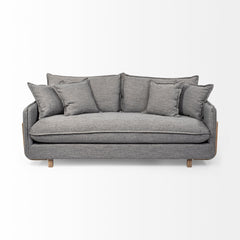 Roy Castlerock Gray 84" Upholstered Three Seater Sofa - Ornate Home