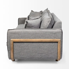 Roy Castlerock Gray 84" Upholstered Three Seater Sofa - Ornate Home