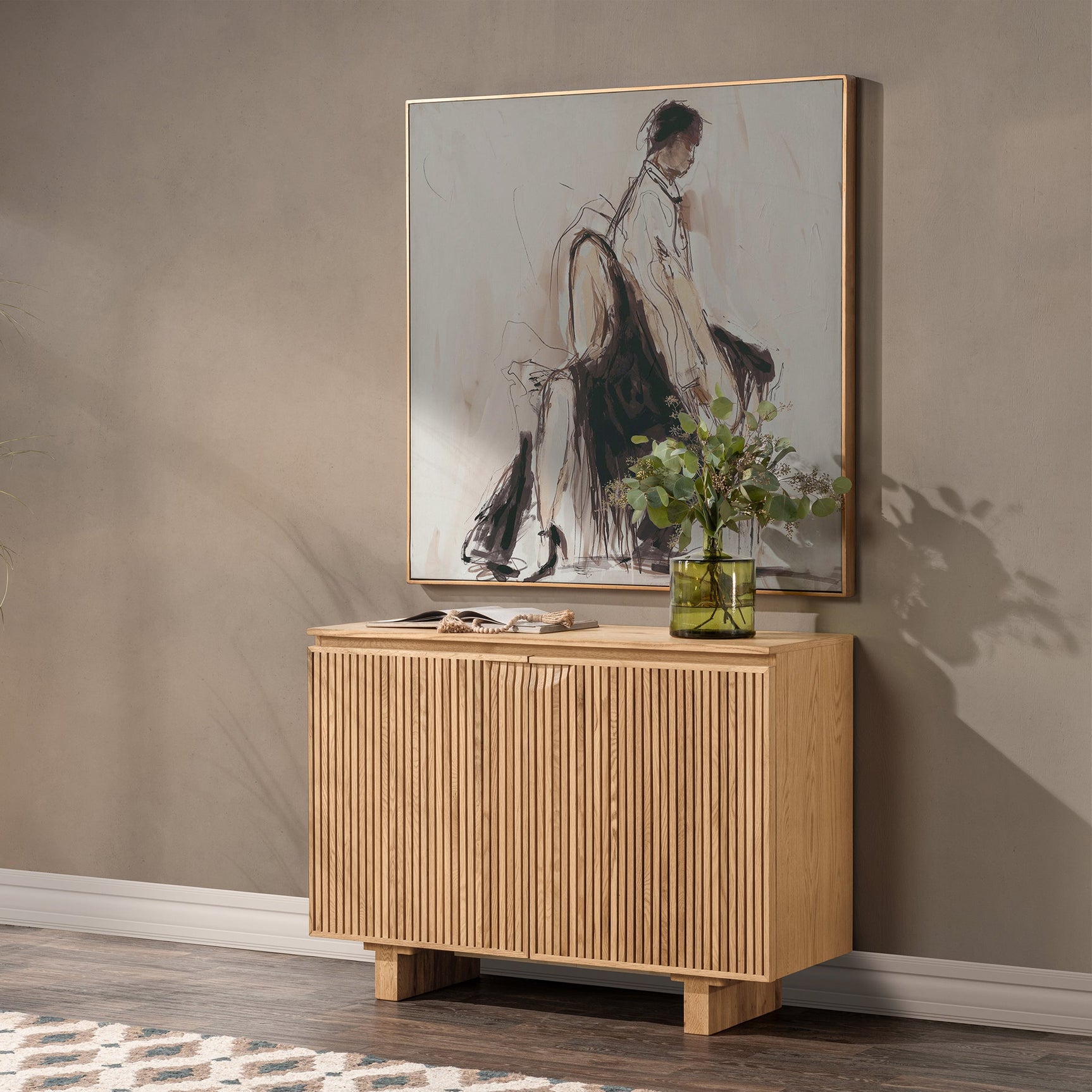 Roya Natural 2 Door Cabinet - Ornate Home