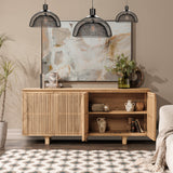 Roya Natural 4 Door Cabinet - Ornate Home