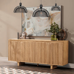 Roya Natural 4 Door Cabinet - Ornate Home