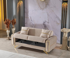 Royal Beige 3-pieces (Sofa & Loveseat & Chair) Living Room Set - Ornate Home