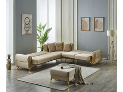 Royal Beige Convertible Sectional Sofa - Ornate Home
