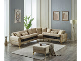 Royal Beige Convertible Sectional Sofa - Ornate Home