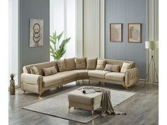 Royal Beige Convertible Sectional Sofa - Ornate Home