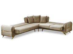 Royal Beige Convertible Sectional Sofa - Ornate Home