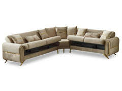 Royal Beige Convertible Sectional Sofa - Ornate Home