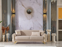 Royal Beige Convertible Sofa - Ornate Home