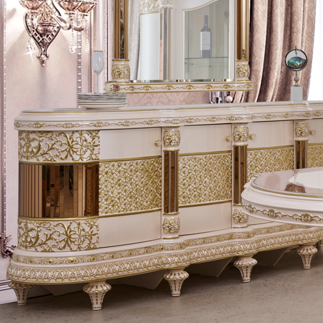 Royal Crest Pearl/Gold Buffet / HD-B9022 - Ornate Home