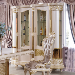 Royal Crest Pearl/Gold China Cabinet / HD-CHI9022 - Ornate Home