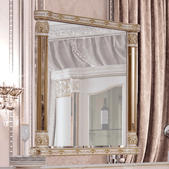 Royal Crest Pearl/Gold Mirror / HD-M9022 - Ornate Home