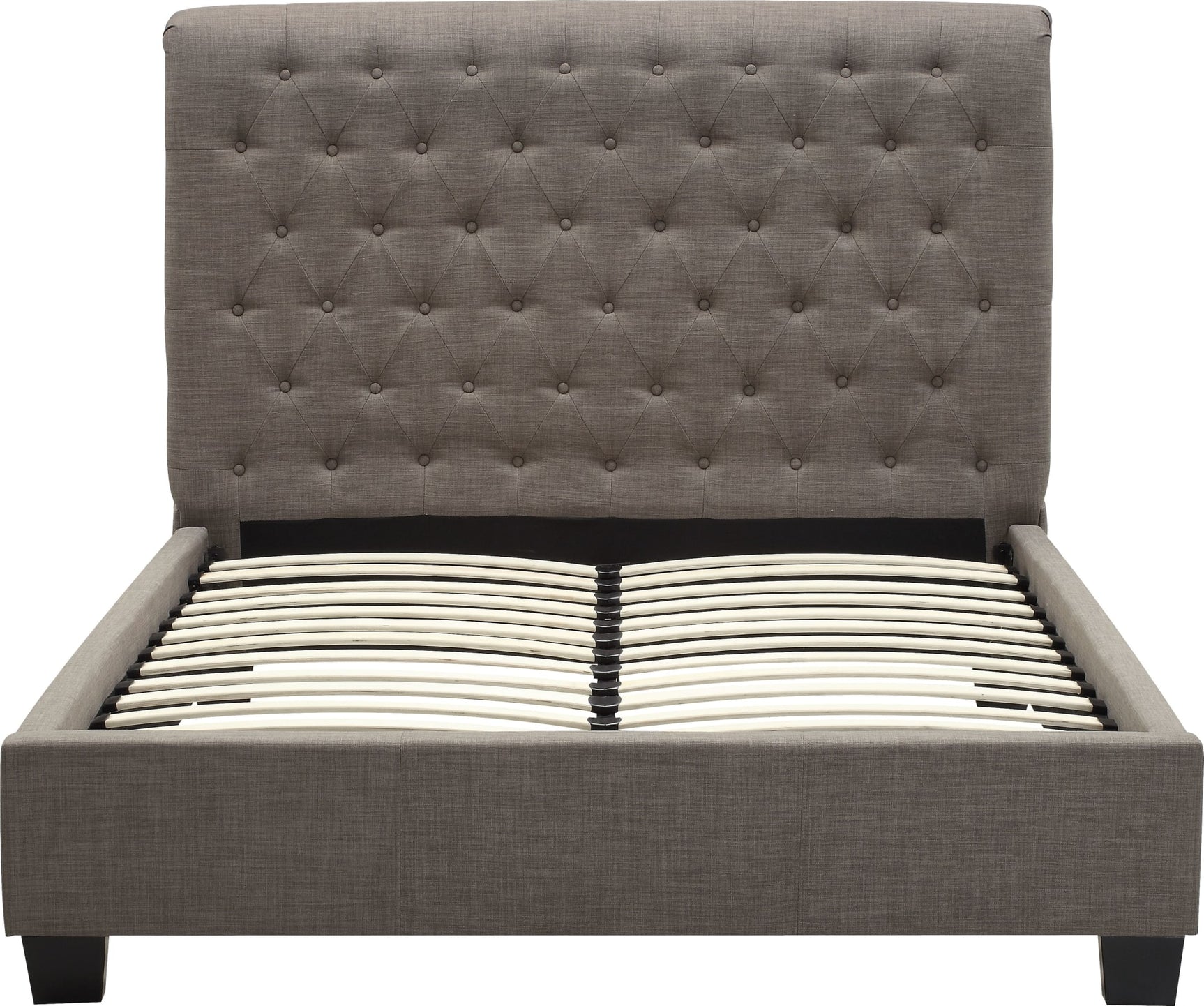 Royal Dolphin Linen Queen Tufted Platform Bed - Ornate Home