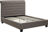 Royal Dolphin Linen Queen Tufted Platform Bed - Ornate Home