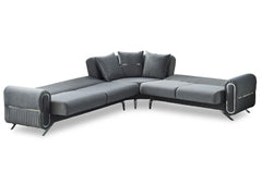 Royal Grey Convertible Sectional Sofa - Ornate Home
