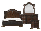 Royal Highlands Dark Cherry 4-piece Queen Bedroom Set - Ornate Home