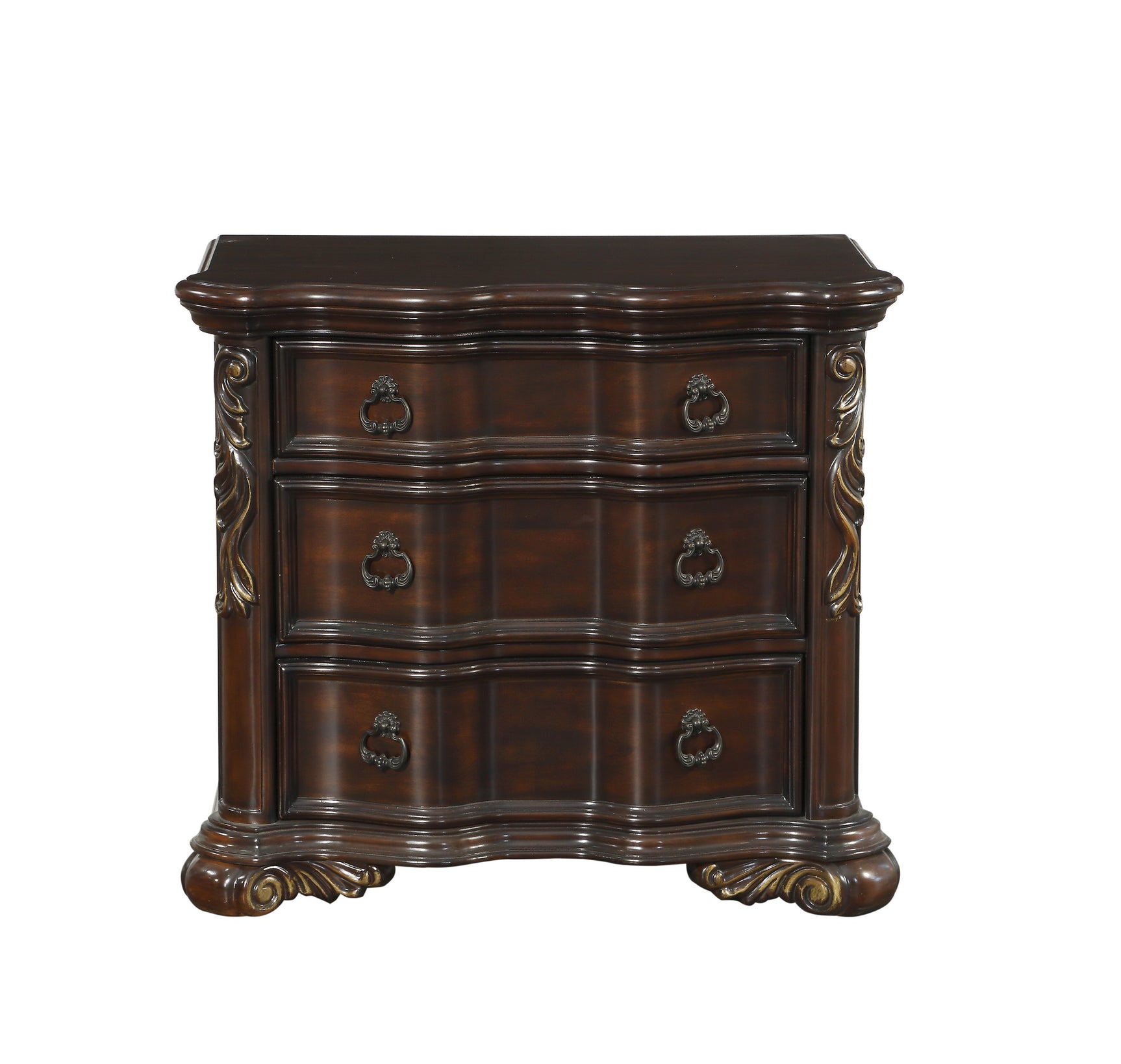 Royal Highlands Dark Cherry/Brown 5-Piece Queen Bedroom Set - Ornate Home