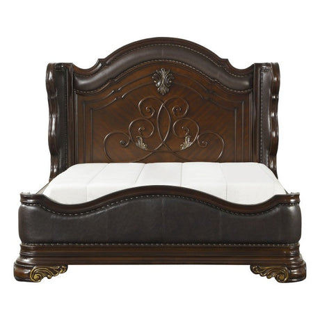 Royal Highlands  Dark Cherry Queen Bed - Ornate Home