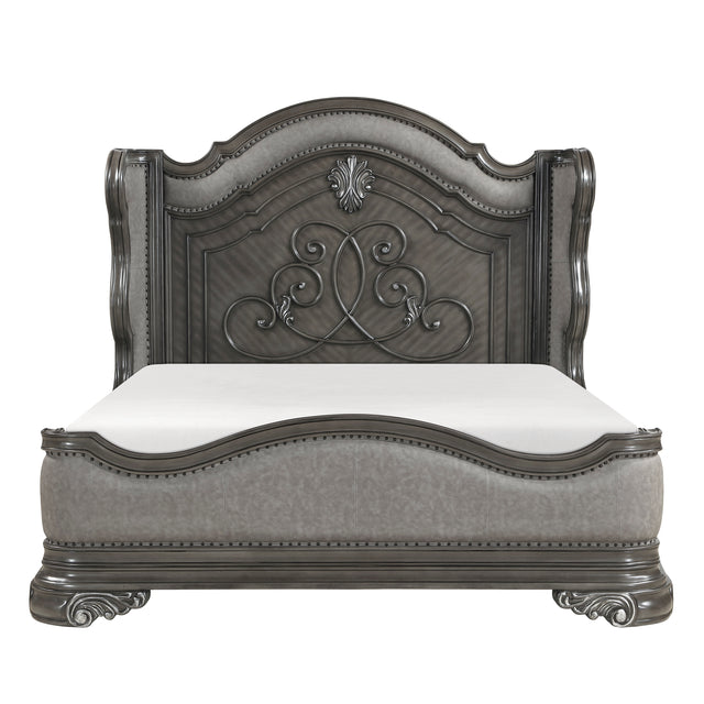 Royal Highlands Gray Eastern King Bed - Ornate Home