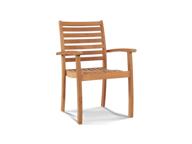 Royal Teak Outdoor Dining Stacking Armchair (Set of 4) - Ornate Home