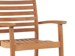 Royal Teak Outdoor Dining Stacking Armchair (Set of 4) - Ornate Home