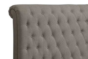 Royal Tufted California King Upholstered Headboard in Dolphin Linen - Ornate Home