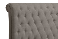 Royal Tufted Eastern King Upholstered Headboard in Dolphin Linen - Ornate Home