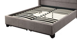 Royal Tufted Footboard California King Storage Bed in Dolphin Linen - Ornate Home