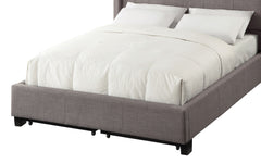 Royal Tufted Footboard Queen Storage Bed in Dolphin Linen - Ornate Home