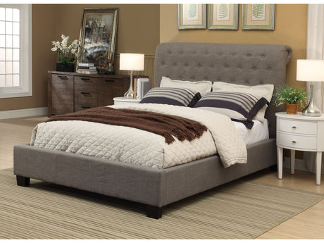 Royal Tufted Platform Bed in Dolphin Linen - Ornate Home