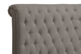 Royal Tufted Queen Upholstered Headboard in Dolphin Linen - Ornate Home
