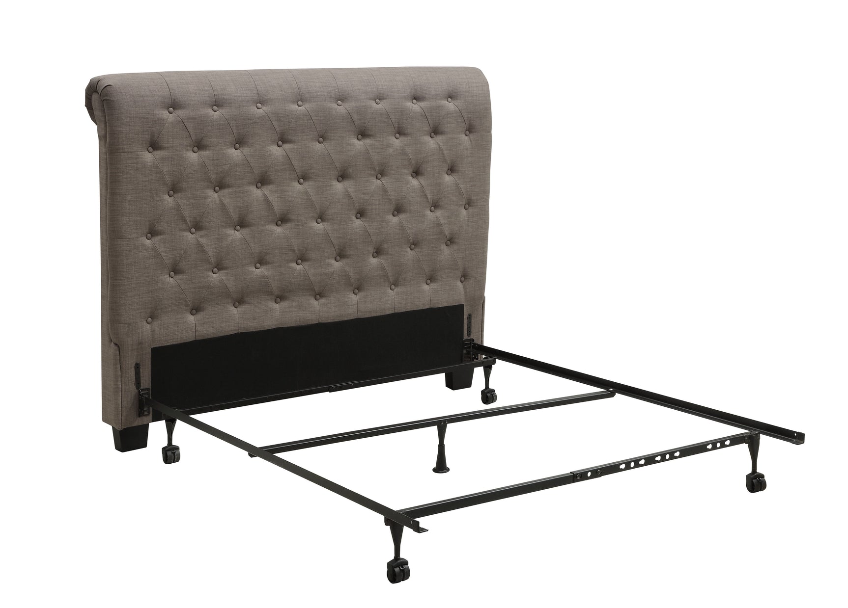 Royal Tufted Queen Upholstered Headboard in Dolphin Linen - Ornate Home