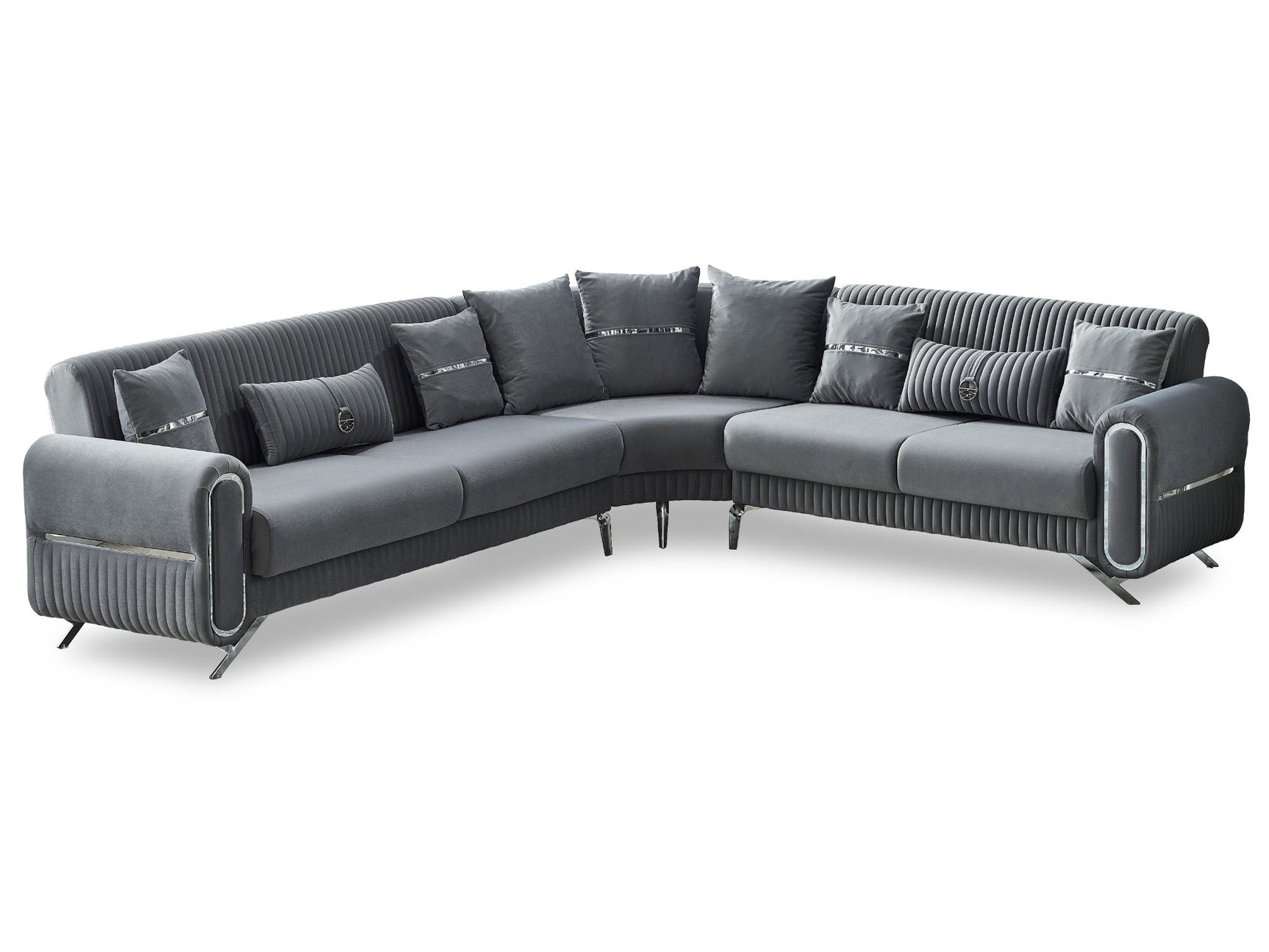 Royal Grey Convertible Sectional Sofa