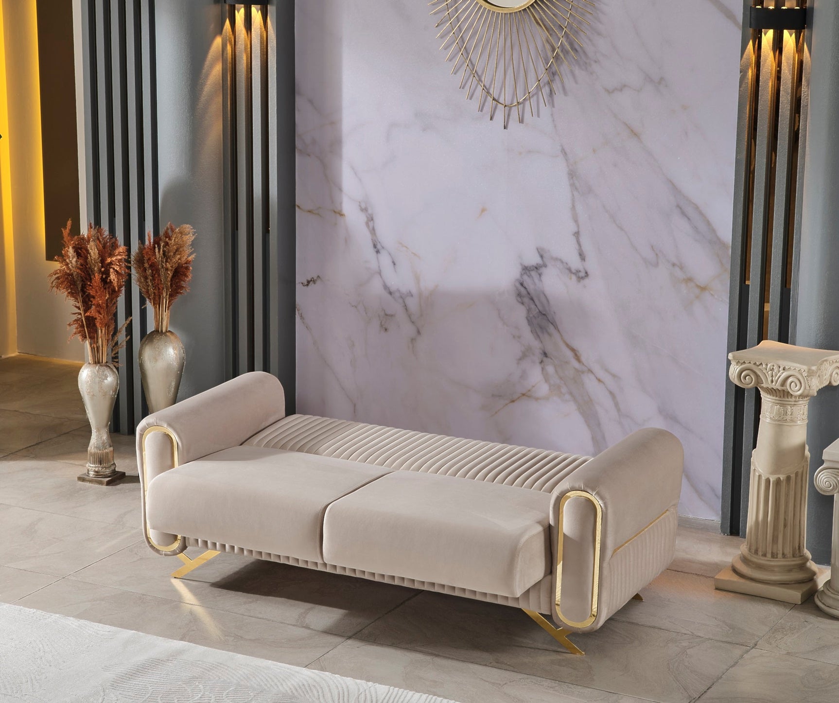 Royal Beige 3-pieces (Sofa & Loveseat & Chair) Living Room Set