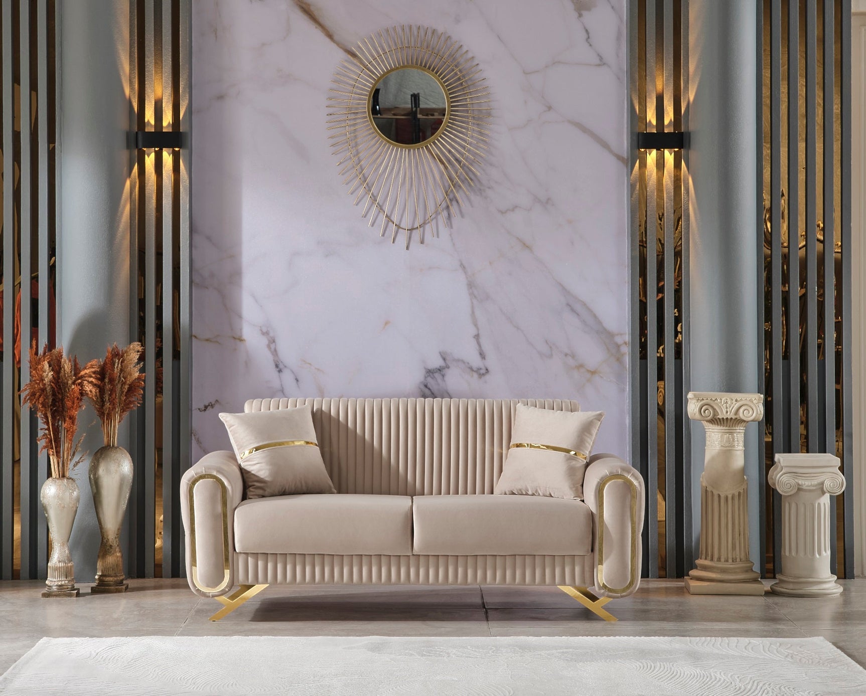 Royal Beige 3-pieces (Sofa & Loveseat & Chair) Living Room Set