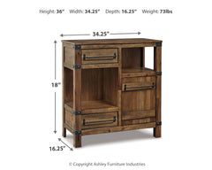Roybeck Light Brown/Bronze Accent Cabinet - Ornate Home