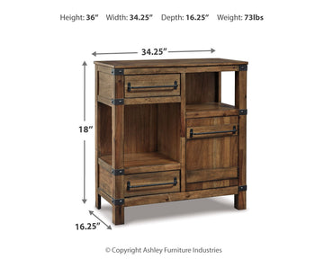 Roybeck Light Brown/Bronze Accent Cabinet - Ornate Home