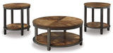 Roybeck Light Brown/Bronze Coffee Table Set (Set of 3) - Ornate Home