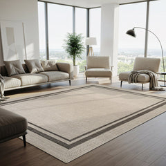 Royce Bone 6 Jute-Look Area Rug | Elegant & Washable - Ornate Home