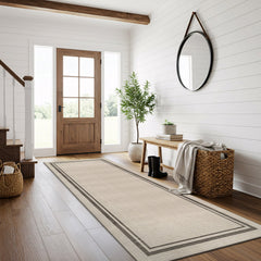 Royce Bone 6 Jute-Look Area Rug | Elegant & Washable - Ornate Home