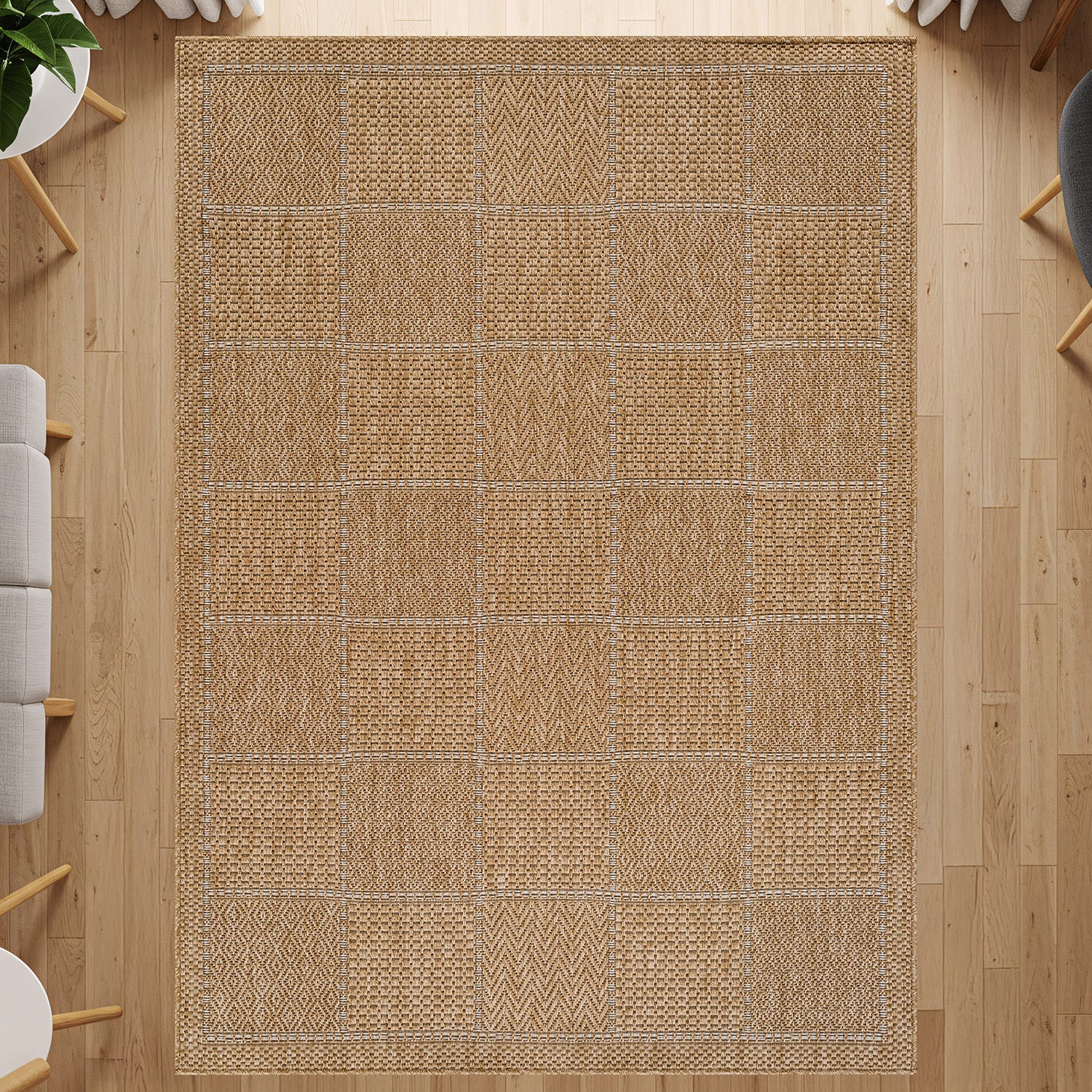Royce Natural 5 Rug | Fade-Resistant Indoor/Outdoor - Ornate Home
