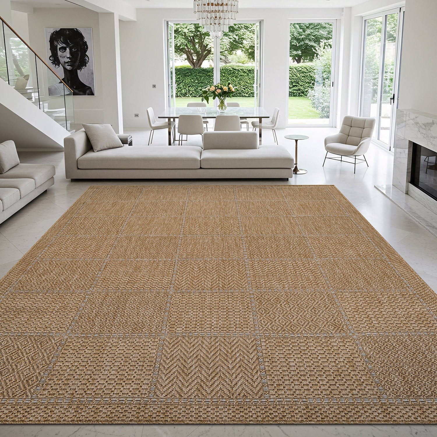 Royce Natural 5 Rug | Fade-Resistant Indoor/Outdoor - Ornate Home