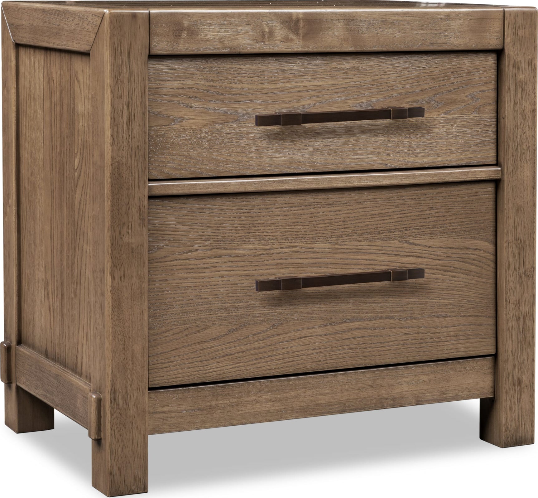 Roycroft Harvest Wood 2 Drawer Nightstand - Ornate Home