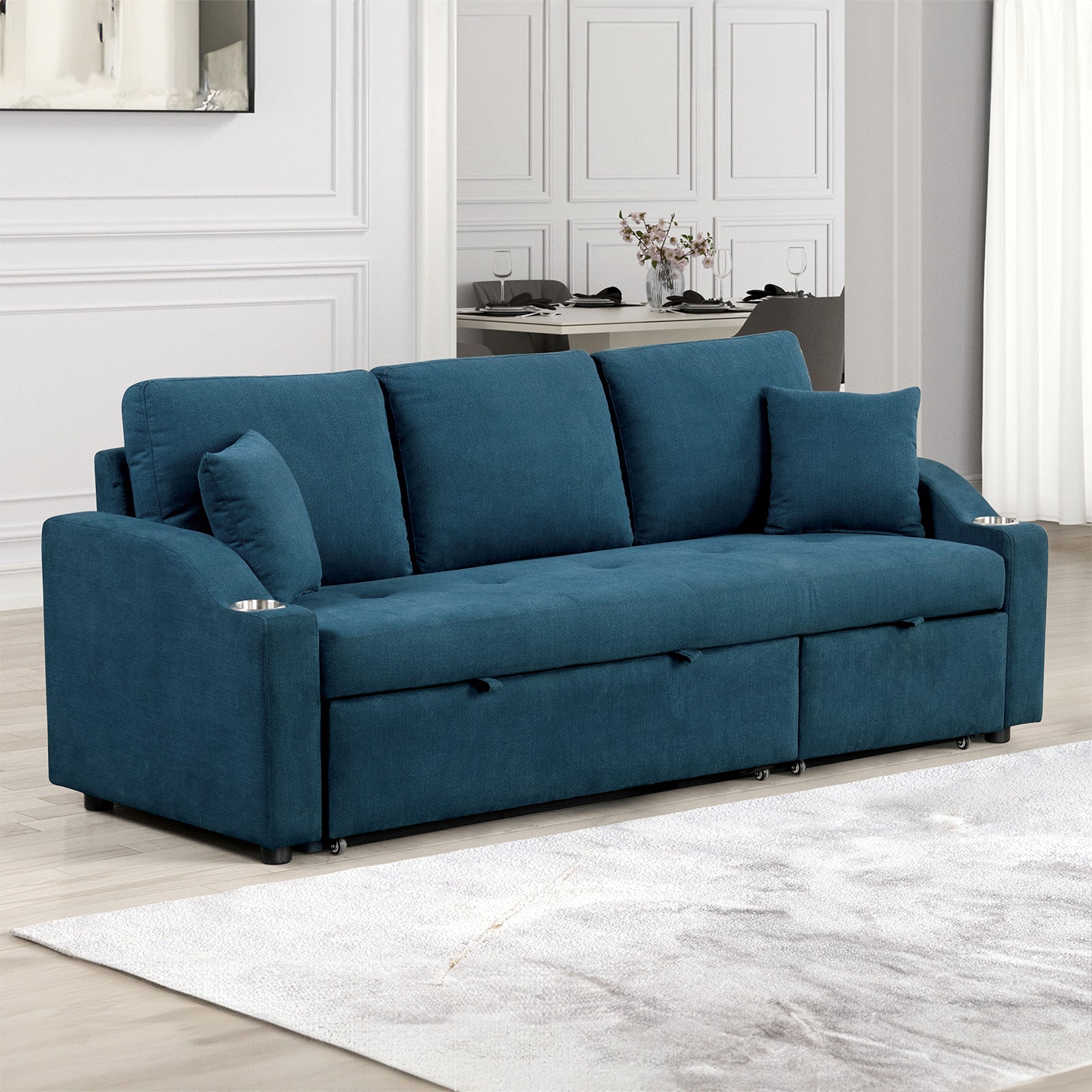 Royden Blue Sleeper Sofa - Ornate Home