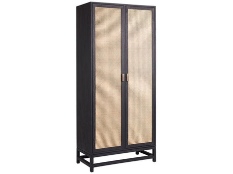 Royette Black/Natural Cabinet - Ornate Home