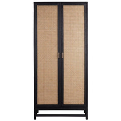 Royette Black/Natural Cabinet - Ornate Home