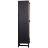 Royette Black/Natural Cabinet - Ornate Home