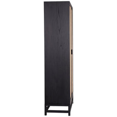 Royette Black/Natural Cabinet - Ornate Home