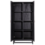Royette Black/Natural Cabinet - Ornate Home