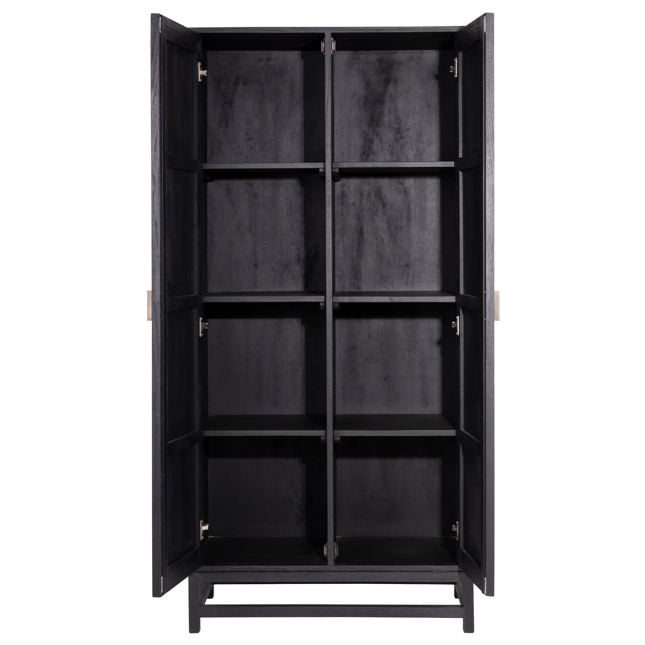 Royette Black/Natural Cabinet - Ornate Home
