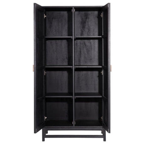 Royette Black/Natural Cabinet - Ornate Home